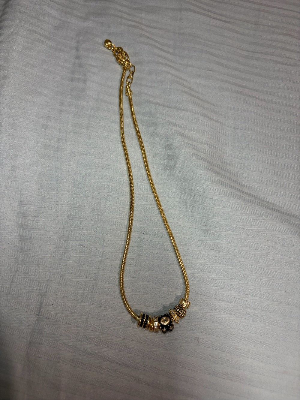 Gold Bead Charm Necklace - Women Jewelry